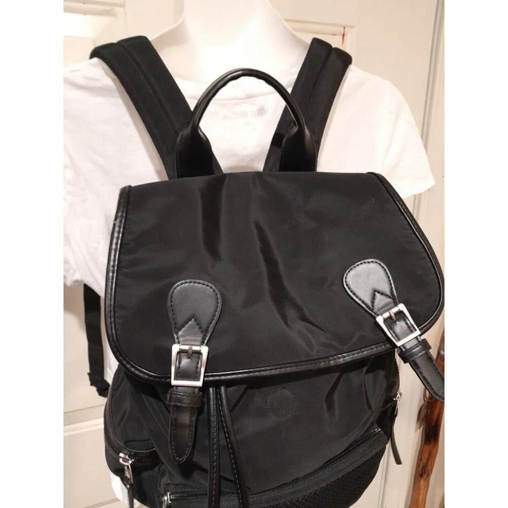 Ergo Baby Backpack, Deluxe Black  Diaper Bag, Leather Trim